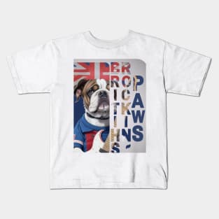 British Style Dog: "British Rockin' Paws" Kids T-Shirt